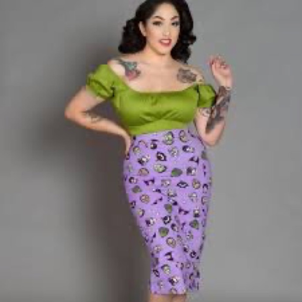 Pinup Couture for Everybody SMALL Monster Purple Skirt